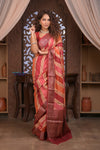 Kashi ~ Handloom Banarasi Pure Silk Khaddi Rangkath Saree in Earthy Orange (Silk Mark Certified)