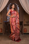 Kashi ~ Handloom Banarasi Pure Silk Khaddi Rangkath Saree in Earthy Orange (Silk Mark Certified)