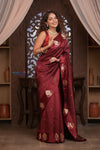 Kashi ~ Handloom Banarasi Pure Katan Silk Saree in Maroon (Silk Mark Certified)