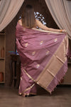 Kashi ~ Handloom Banarasi Pure Silk Saree With Sparrow Butti in Mauve (Silk Mark Certified)