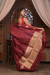 Kashi ~ Handloom Banarasi Pure Katan Silk Saree in Maroon (Silk Mark Certified)