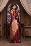Kashi ~ Handloom Banarasi Pure Katan Silk Saree in Maroon (Silk Mark Certified)