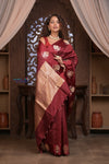 Kashi ~ Handloom Banarasi Pure Katan Silk Saree in Maroon (Silk Mark Certified)