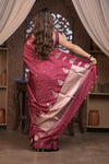 Kashi ~ Handloom Banarasi Pure Silk Saree in Dark Maroon (Silk Mark Certified)