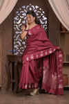 Kashi ~ Handloom Banarasi Pure Silk Saree in Dark Maroon (Silk Mark Certified)