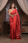 Kashi ~ Handloom Banarasi Pure Silk Saree in Crimson Red (Silk Mark Certified)
