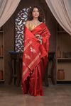 Kashi ~ Handloom Banarasi Pure Silk Saree in Crimson Red (Silk Mark Certified)