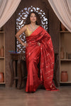 Kashi ~ Handloom Banarasi Pure Silk Saree in Crimson Red (Silk Mark Certified)