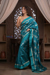 Kashi ~ Handloom Banarasi High Quality Pure Silk Saree in Ocean Blue (Silk Mark Certified)