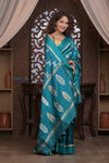 Kashi ~ Handloom Banarasi High Quality Pure Silk Saree in Ocean Blue (Silk Mark Certified)