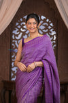 Kashi ~ Handloom Banarasi Khaddi Georgette Silk Saree in Purple (Silk Mark Certified)
