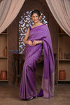 Kashi ~ Handloom Banarasi Khaddi Georgette Silk Saree in Purple (Silk Mark Certified)