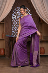 Kashi ~ Handloom Banarasi Khaddi Georgette Silk Saree in Purple (Silk Mark Certified)