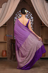 Kashi ~ Handloom Banarasi Khaddi Georgette Silk Saree in Purple (Silk Mark Certified)