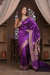 Kashi ~ Handloom Banarasi Pure Silk Saree in Purple (Silk Mark Certified)