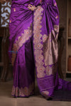 Kashi ~ Handloom Banarasi Pure Silk Saree in Purple (Silk Mark Certified)