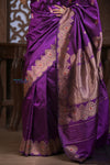 Kashi ~ Handloom Banarasi Pure Silk Saree in Purple (Silk Mark Certified)