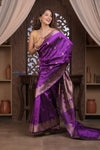 Kashi ~ Handloom Banarasi Pure Silk Saree in Purple (Silk Mark Certified)