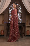 Designed by VMI! Kashi ~ Handloom Pure Organza Silk Saree in Brown with Overall Gotapatti Work(Silk Mark Certified)