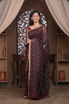 Bengal Gatha ~ Handloom Pure Silk Jamdhani Saree in Brown