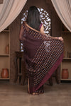 Bengal Gatha ~ Handloom Pure Silk Jamdhani Saree in Brown