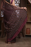 Bengal Gatha ~ Handloom Pure Silk Jamdhani Saree in Brown