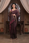 Bengal Gatha ~ Handloom Pure Silk Jamdhani Saree in Brown