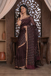 Bengal Gatha ~ Handloom Pure Silk Jamdhani Saree in Brown
