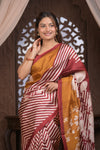 Bengal Gatha ~ Handloom Pure Silk Saree with Digital Print in Shades of Autumn