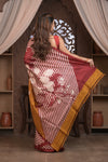 Bengal Gatha ~ Handloom Pure Silk Saree with Digital Print in Shades of Autumn