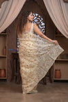 Designed by VMI! Kashi ~ Handloom Pure Organza Silk Saree in Off White with Overall Sequin Work(Silk Mark Certified)