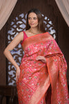 Kashi ~ Handloom Pure High Quality Silk Handloom Kadwa Banarasi Saree with Intricate Pallu in Crimson Red (Silk Mark Certified)