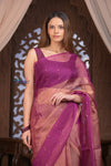Kashi ~ Limited Edition Handloom Muslin Silk Jamdani Saree in Pink