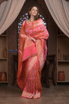 Kashi ~ Handloom Pure High Quality Silk Handloom Kadwa Banarasi Saree with Intricate Pallu in Crimson Red (Silk Mark Certified)