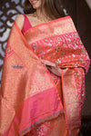 Kashi ~ Handloom Pure High Quality Silk Handloom Kadwa Banarasi Saree with Intricate Pallu in Crimson Red (Silk Mark Certified)