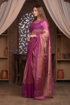 Kashi ~ Limited Edition Handloom Muslin Silk Jamdani Saree in Pink
