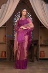 Kashi ~ Limited Edition Handloom Muslin Silk Jamdani Saree in Pink