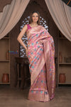 Kashi ~ Handloom Banarasi High Quality Pure Katan Original Kaduwa Silk Saree in Peach (Silk Mark Certified)