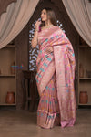 Kashi ~ Handloom Banarasi High Quality Pure Katan Original Kaduwa Silk Saree in Peach (Silk Mark Certified)