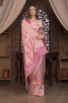 Kashi ~ Handloom Banarasi High Quality Pure Katan Original Kaduwa Silk Saree in Peach (Silk Mark Certified)