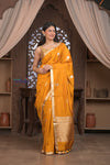 Kashi ~ Handloom Banarasi Pure Silk Saree in Turmeric Yellow (Silk Mark Certified)