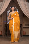 Kashi ~ Handloom Banarasi Pure Silk Saree in Turmeric Yellow (Silk Mark Certified)