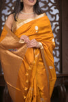 Kashi ~ Handloom Banarasi Pure Silk Saree in Turmeric Yellow (Silk Mark Certified)