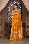 Kashi ~ Handloom Banarasi Pure Silk Saree in Turmeric Yellow (Silk Mark Certified)