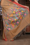 Bengal Gatha ~ Handloom Matka Silk Saree with Floral Handweave in Grainy Mustard Yellow
