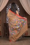 Bengal Gatha ~ Handloom Matka Silk Saree with Floral Handweave in Grainy Mustard Yellow