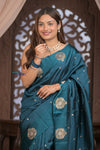Kashi ~ Handloom Banarasi Pure Silk Saree in Marine Blue (Silk Mark Certified)
