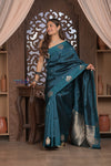 Kashi ~ Handloom Banarasi Pure Silk Saree in Marine Blue (Silk Mark Certified)