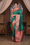 Kashi ~ Handloom Banarasi High Quality Pure Katan Silk Saree in Azure Green (Silk Mark Certified)