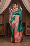 Kashi ~ Handloom Banarasi High Quality Pure Katan Silk Saree in Azure Green (Silk Mark Certified)
